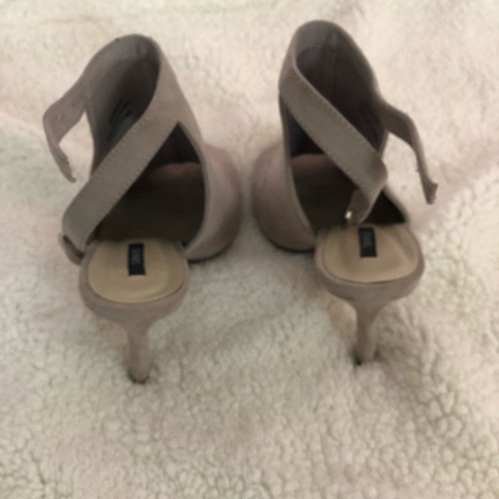 Faux suede heels